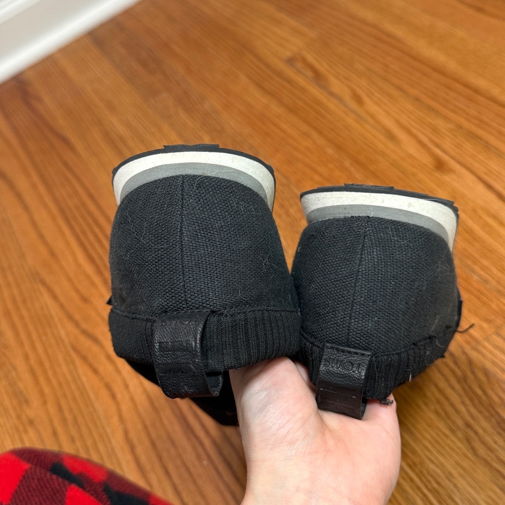 TOMS Classic Black Canvas Slip-Ons - Picture 8 of 14